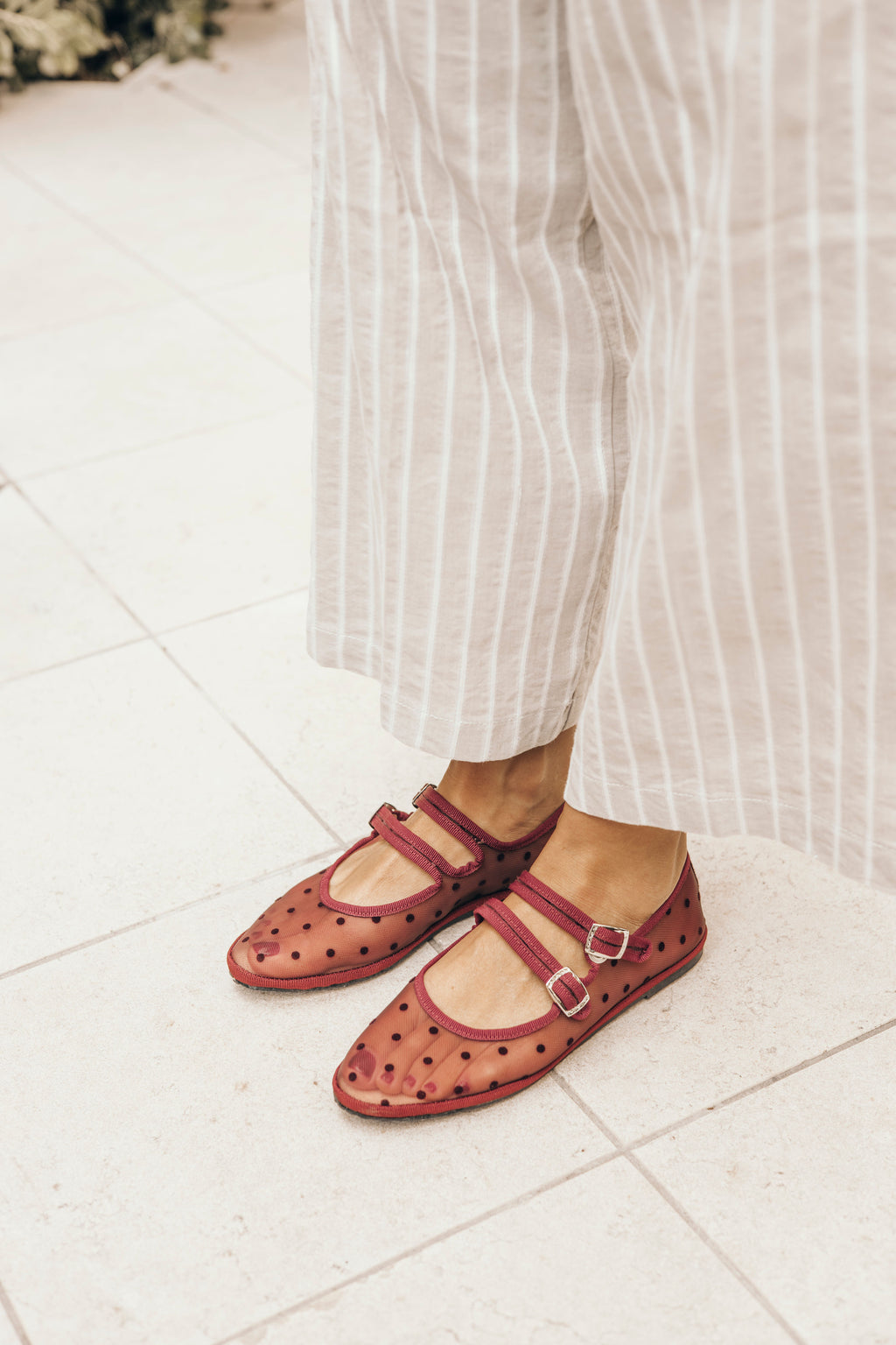 Mesh Bordeaux Pois