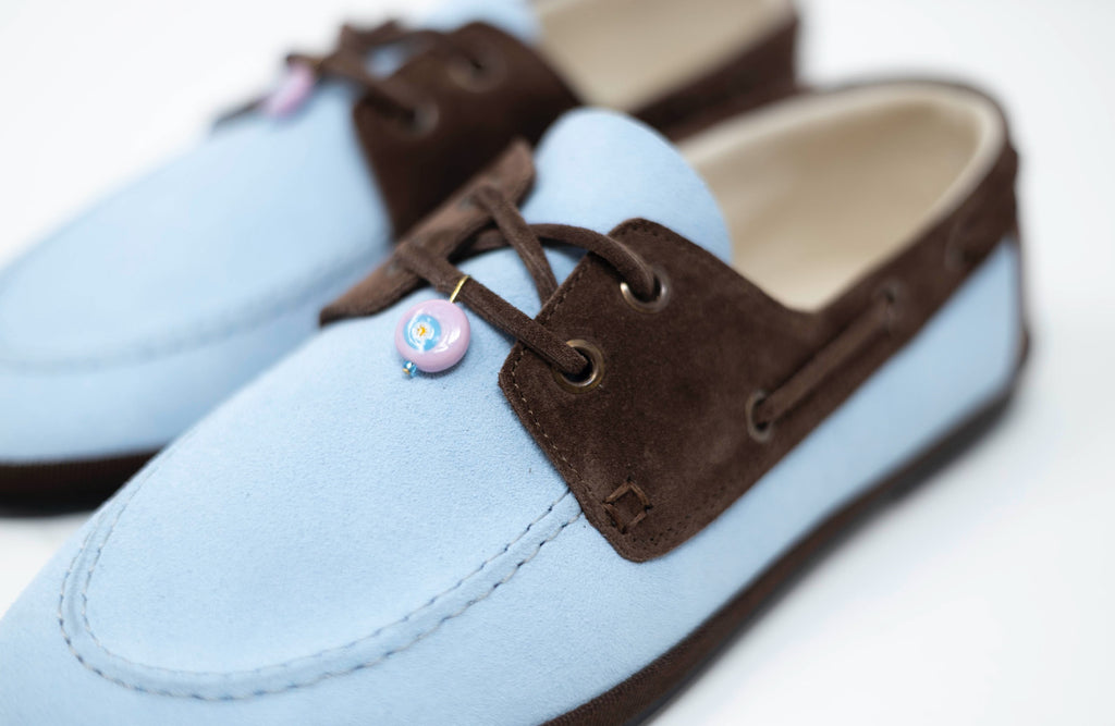 Venetian Essence in light blue By Gondolina Shoes
