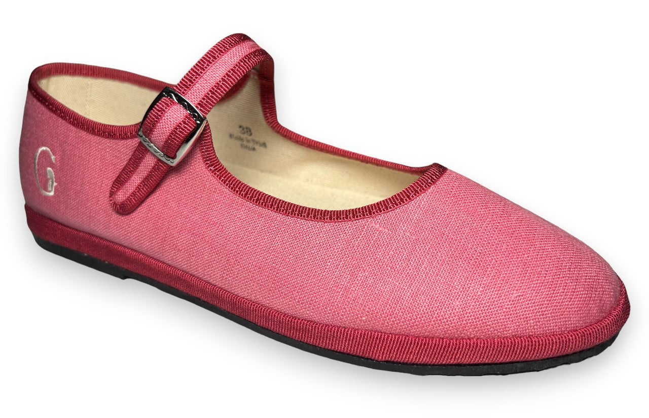 Mary Jane Barolo Pink Linen