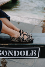 Leopard Mary Jane double lace ballet flats