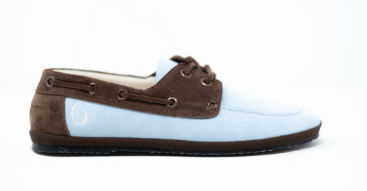 Clouds blue and coconut brown By Gondolina Shoes