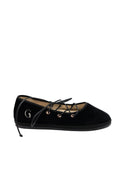 Handcrafted Gondolina Mascareta Ballet Flat in black velvet, featuring authentic Venetian design, main view