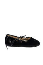 Handcrafted Gondolina Mascareta Ballet Flat in black velvet, featuring authentic Venetian design, main view