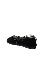 Handcrafted Gondolina Mascareta Ballet Flat in black velvet, featuring authentic Venetian design, Back view