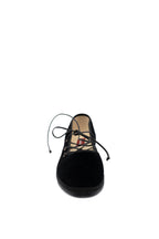 Handcrafted Gondolina Mascareta Ballet Flat in black velvet, featuring authentic Venetian design, Front view