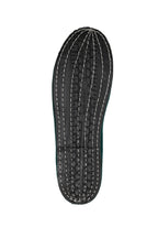 Handcrafted Gondolina Alberoni flats in dark green velvet, featuring authentic Venetian design, sole detail