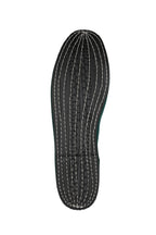 Handcrafted Gondolina Bucintoro flats in dark green velvet, featuring authentic Venetian design, sole detail