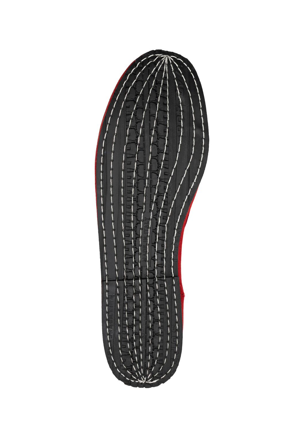 Handcrafted Gondolina Bucintoro flats in dark red velvet, featuring authentic Venetian design, sole detail