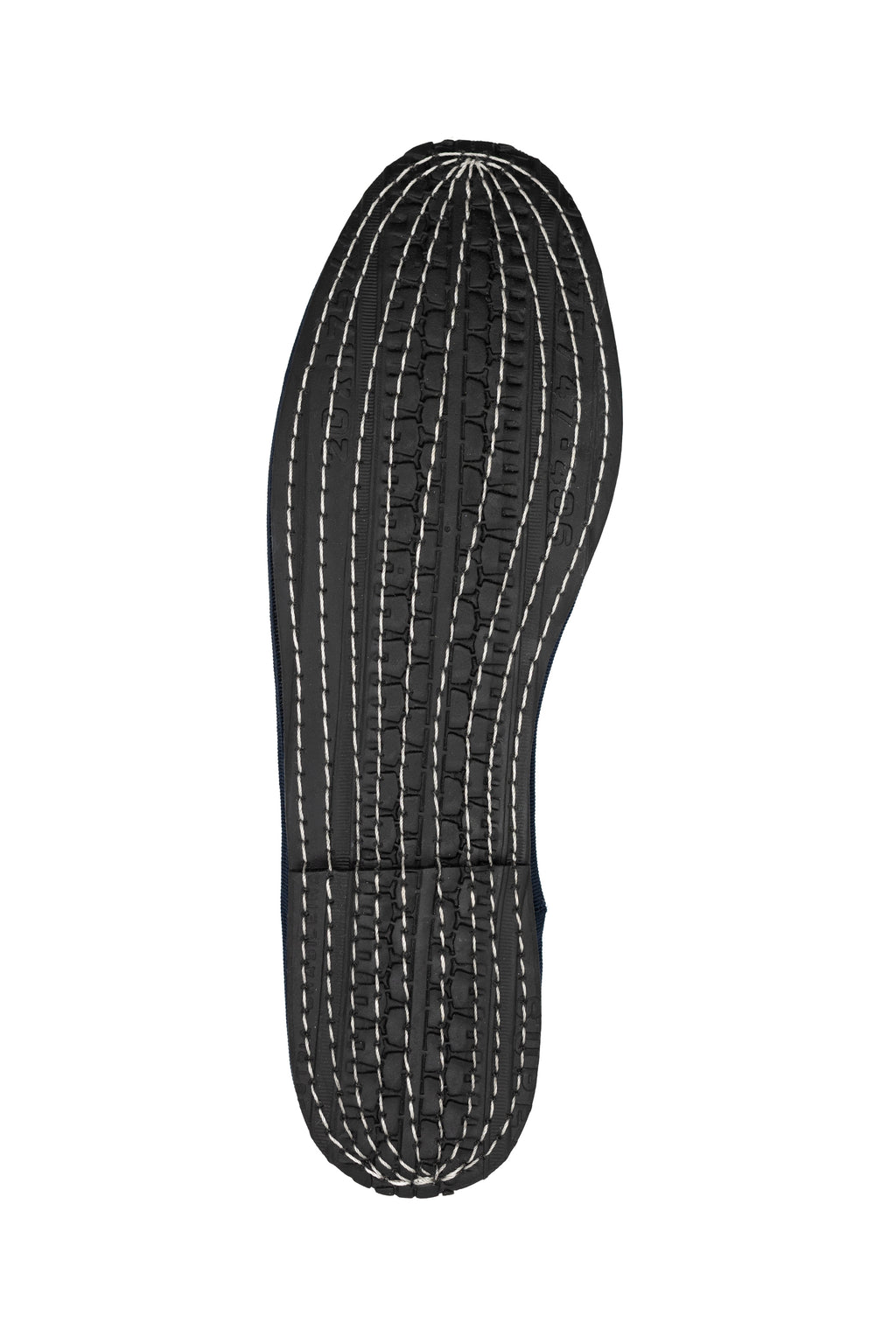 Handcrafted Gondolina Bucintoro flats in navy velvet, featuring authentic Venetian design, sole detail