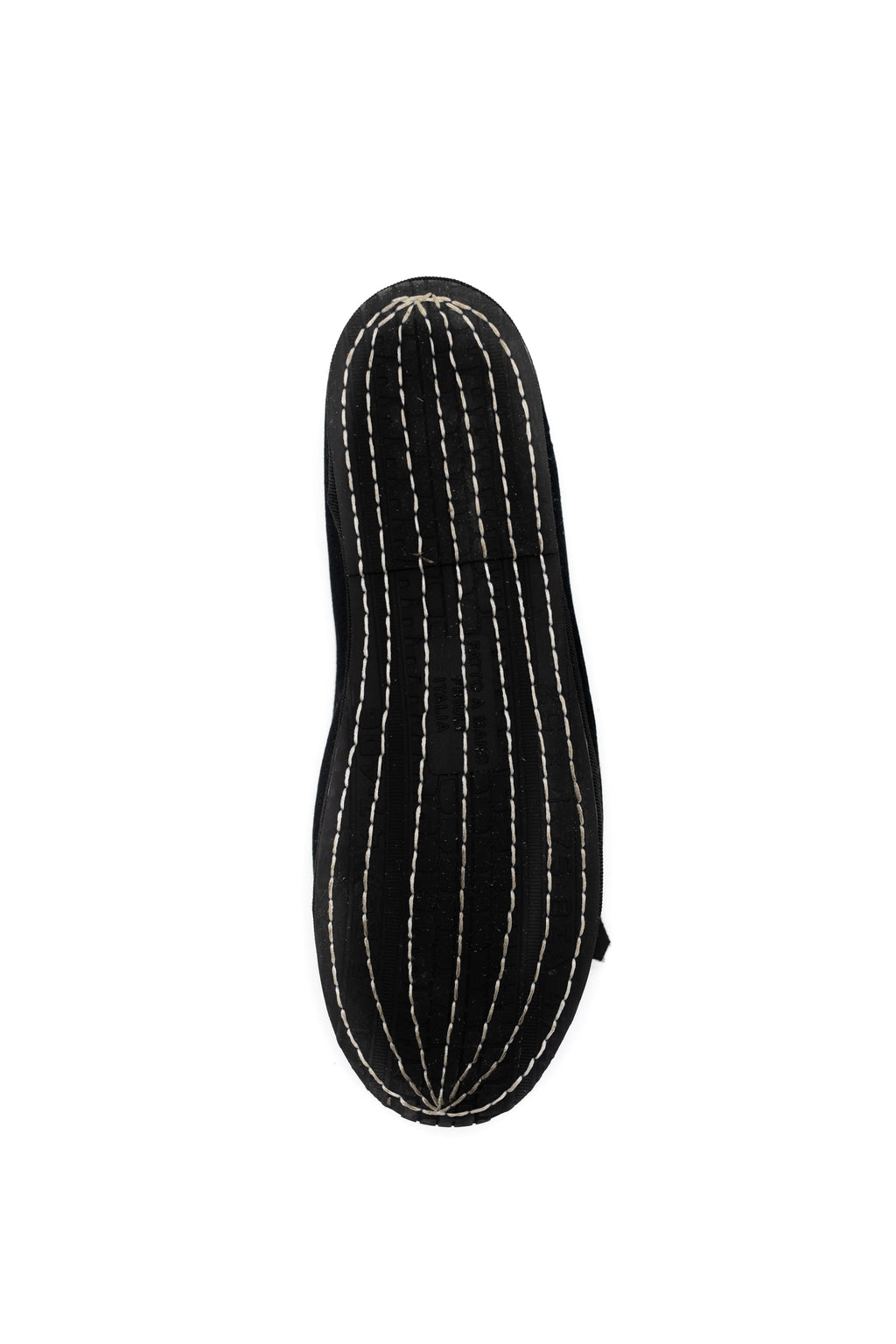 Handcrafted Gondolina Olympia tassel flats in black and leopard fringe in velvet, featuring authentic Venetian design, sole detail