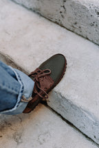 Handcrafted Gondolina Laguna loafers waterproof in green nylon, featuring authentic Venetian design, lifestyle