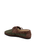 Handcrafted Gondolina Laguna loafers waterproof in green nylon, featuring authentic Venetian design, back view