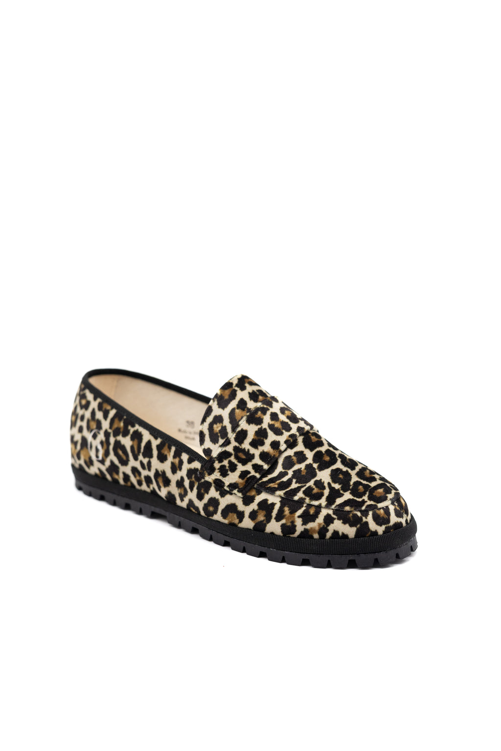 Handcrafted Gondolina Leopard loafers in print leopard velvet, featuring authentic Venetian design, side view