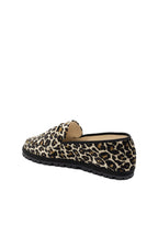 Handcrafted Gondolina Leopard loafers in print leopard velvet, featuring authentic Venetian design, back view