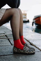 Handcrafted Gondolina Leopard loafers in print leopard velvet, featuring authentic Venetian design, details