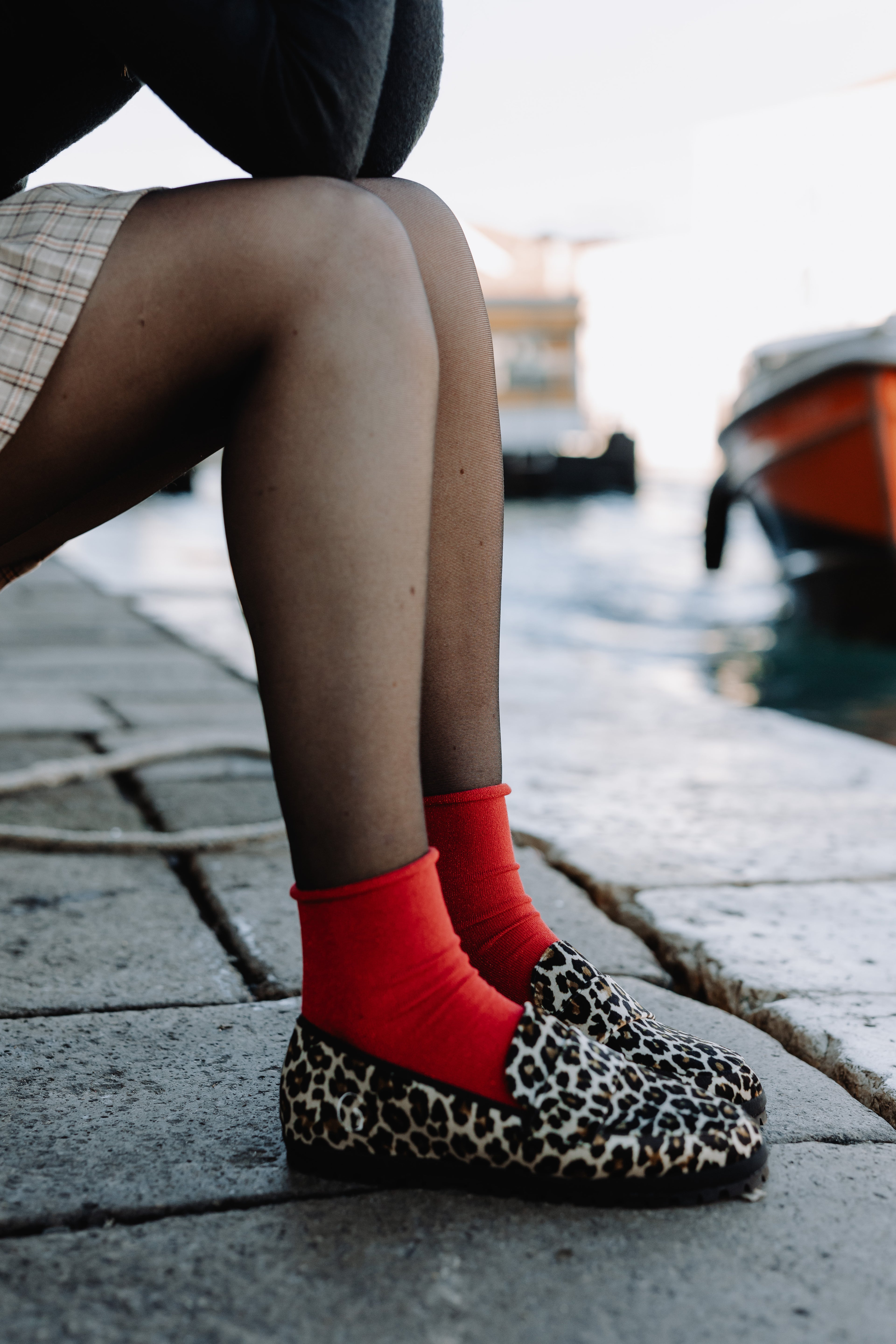 Handcrafted Gondolina Leopard loafers in print leopard velvet, featuring authentic Venetian design, details