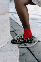 Handcrafted Gondolina Leopard loafers in print leopard velvet, featuring authentic Venetian design, detail