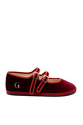 Handcrafted Gondolina Accademia Mary Jane in red velvet, featuring authentic Venetian design, main view