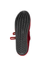 Handcrafted Gondolina Accademia Mary Jane in red velvet, featuring authentic Venetian design, sole detail