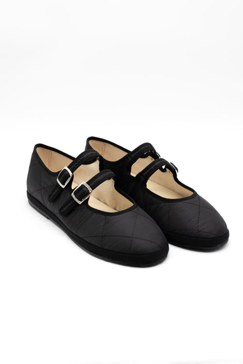 Handcrafted Gondolina Acqua Alta Mary Jane waterproof in green nylon, featuring authentic Venetian design, close-p