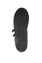 Handcrafted Gondolina Acqua Alta Mary Jane waterproof in green nylon, featuring authentic Venetian design, sole detail