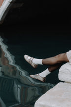 Handcrafted Gondolina Deer Mary Jane in deer print, featuring authentic Venetian design, detail