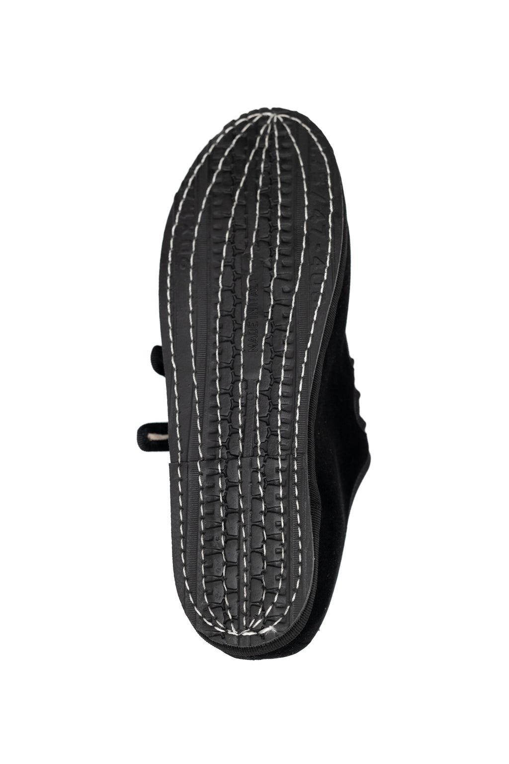 Handcrafted Gondolina Mary Jane in black velvet, Gondola style featuring authentic Venetian design, sole detail