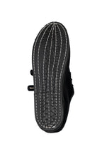 Handcrafted Gondolina Mary Jane in black velvet, Gondola style featuring authentic Venetian design, sole detail