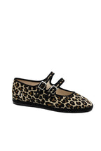 Handcrafted Gondolina Zebra Mary Jane in leopard print velvet, featuring authentic Venetian design, side view