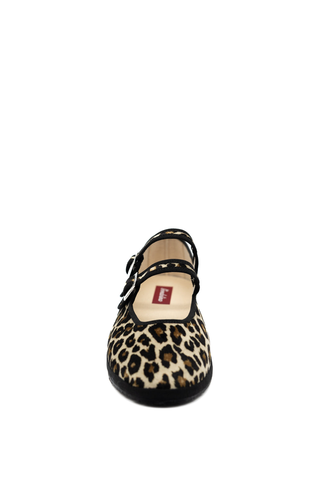 Handcrafted Gondolina Zebra Mary Jane in leopard print velvet, featuring authentic Venetian design, front view
