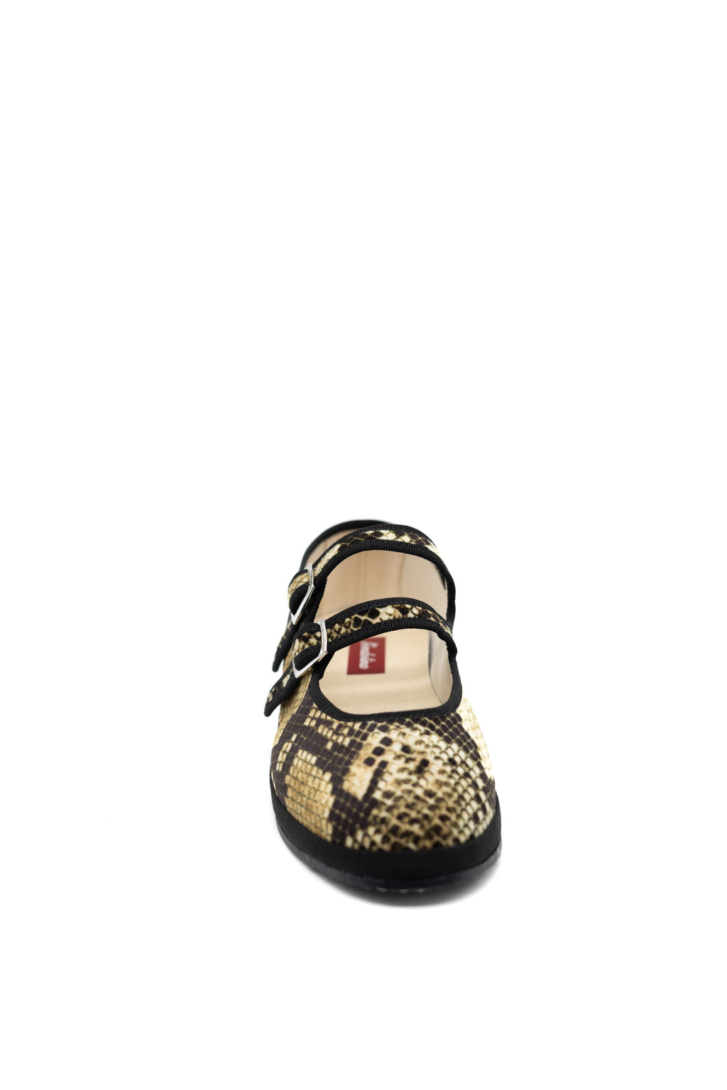 Handcrafted Gondolina Snake  Mary Jane in snake print, featuring authentic Venetian design, front view