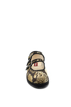 Handcrafted Gondolina Snake  Mary Jane in snake print, featuring authentic Venetian design, front view