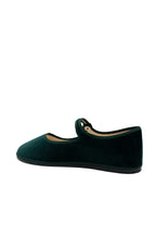 Handcrafted Gondolina Vignole  Mary Jane in dark green velvet, featuring authentic Venetian design, backview