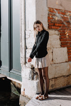 Handcrafted Gondolina Mules with cow print, featuring authentic Venetian design, full-body