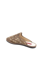 Handcrafted Gondolina Deer Mules with deer print, featuring authentic Venetian design, back view