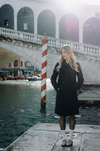 Handcrafted Gondolina Deer Mules with deer print, featuring authentic Venetian design, full-body