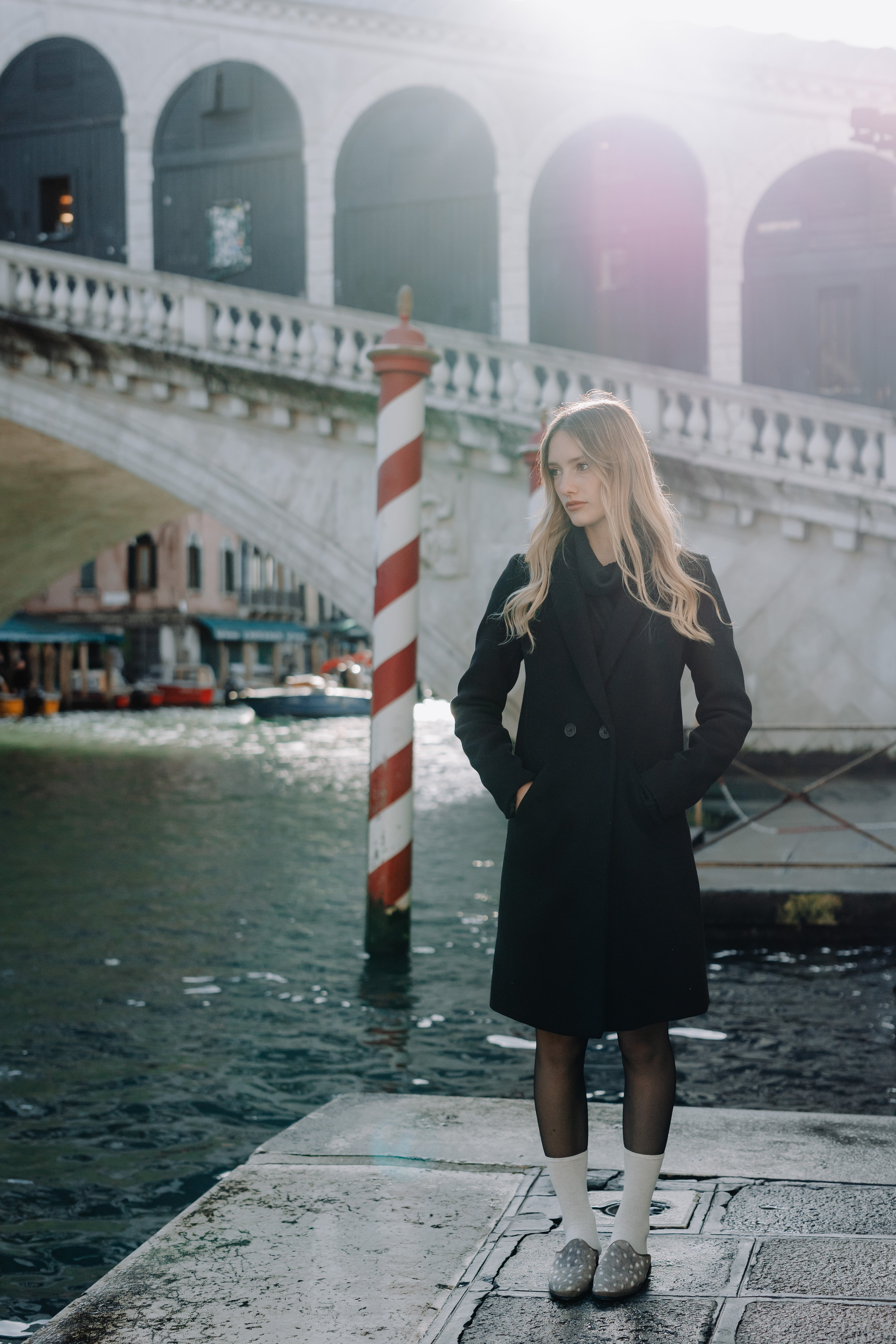 Handcrafted Gondolina Deer Mules with deer print, featuring authentic Venetian design, full-body